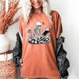 Skeleton Reading Book Floral Dark For Book Lovers Women's Comfort Colors T-Shirt Yam