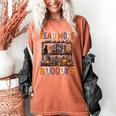 Spooky Halloween Bookshelf Bookcase Read More Books Women's Comfort Colors T-Shirt Yam