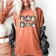 Spooky Teacher Halloween Ghost Reading Book Trick Or Treat Women's Comfort Colors T-Shirt Yam