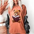 Teddy Bear Reading a Book Women's Comfort Colors T-Shirt Yam