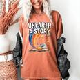 Unearth A Story Rainbow Treasure Book Women's Comfort Colors T-Shirt Yam
