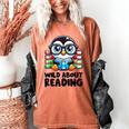 Wild About Reading Book Lover Penguin Women's Comfort Colors T-Shirt Yam Wild About Reading Book Lover Penguin Women's Comfort Colors T-Shirt Yam