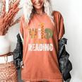 Wild About Reading Books Animal Theme Bookworm Library Day Women's Comfort Colors T-Shirt Yam