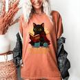 Wizard Cat Reading a Book While Crocheting Women's Comfort Colors T-Shirt Yam