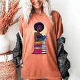 Woman And Books Stack Afro Girl Reading Lover Women's Comfort Colors T-Shirt Yam