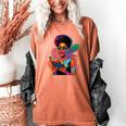 Woman Reading Book Lover Geometric Girl Afro History Women's Comfort Colors T-Shirt Yam