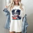 Adorable Book Lover Border Collie With Reading Glasses Cute Raglan Baseball Tee Women's Comfort Colors T-Shirt Ivory