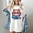 Adorable Book Lover Maine Coon Cat With Reading Glasses Cute Women's Comfort Colors T-Shirt Ivory Adorable Book Lover Maine Coon Cat With Reading Glasses Cute Women's Comfort Colors T-Shirt Ivory