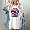 Adorable Book Lover Octopus With Reading Glasses Cute Women's Comfort Colors T-Shirt Ivory