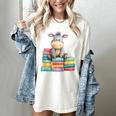 Adorable Donkey With Heart Sitting On Colorful Book Stack Women's Comfort Colors T-Shirt Ivory