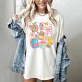 Apple Disco Pencil Books Bow Teacher Student Back To School Women's Comfort Colors T-Shirt Ivory