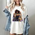 Back To School Afro Melanin Girl Reading Book Bookworm Women's Comfort Colors T-Shirt Ivory