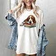 Basset Hound Books Dog Breed Graphic Women's Comfort Colors T-Shirt Ivory