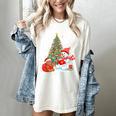 Book Christmas Tree Bookworm Gingerbread Man Snowman Reading Women's Comfort Colors T-Shirt Ivory