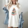 Book Christmas Tree Book Lover Teacher Librarian Men Women Women's Comfort Colors T-Shirt Ivory