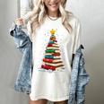 Book Christmas Tree Book Lover Teacher Librarian Women's Comfort Colors T-Shirt Ivory Book Christmas Tree Book Lover Teacher Librarian Women's Comfort Colors T-Shirt Ivory
