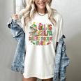 Book Tree All Is Calm Said No Teacher Ever Christmas Women's Comfort Colors T-Shirt Ivory