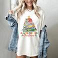 All Booked For Christmas Book Lovers Xmas Tree Lights Women's Comfort Colors T-Shirt Ivory