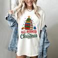 All Booked For Christmas Librarian Reader Xmas Pajama Women's Comfort Colors T-Shirt Ivory