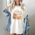 All Booked For Fall Books Coffee Fall Leaves Pumpkins Autumn Women's Comfort Colors T-Shirt Ivory