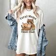 Bookish Feral Moms Book Club Raccoon Mother's Day Bookworm Women's Comfort Colors T-Shirt Ivory