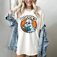 BOOOKS Cute Ghost Reading Books Halloween Women's Comfort Colors T-Shirt Ivory BOOOKS Cute Ghost Reading Books Halloween Women's Comfort Colors T-Shirt Ivory