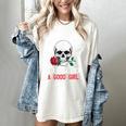 I Buy Her Books And Call Her A Good Girl Skull Rose Bookworm Women's Comfort Colors T-Shirt Ivory I Buy Her Books And Call Her A Good Girl Skull Rose Bookworm Women's Comfort Colors T-Shirt Ivory
