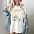 Camera Books Cats And Coffee Lover Photography Men Women Women's Comfort Colors T-Shirt Ivory Camera Books Cats And Coffee Lover Photography Men Women Women's Comfort Colors T-Shirt Ivory