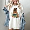 Capybara Glasses Reading Books Capybara Nerd Bookworm Women's Comfort Colors T-Shirt Ivory