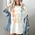 Cat & Book Art For Men Women Cat Librarian Novel Book Lover Women's Comfort Colors T-Shirt Ivory Cat & Book Art For Men Women Cat Librarian Novel Book Lover Women's Comfort Colors T-Shirt Ivory