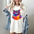 Cat Book Shirt Colorful Cat Reading Book Women's Comfort Colors T-Shirt Ivory Cat Book Shirt Colorful Cat Reading Book Women's Comfort Colors T-Shirt Ivory