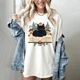 Cat On Open Book Mushrooms Ferns Dark Academia Women's Comfort Colors T-Shirt Ivory