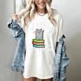 Cats And Books Read Reading Librarian Book Across America Women's Comfort Colors T-Shirt Ivory