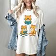 Cats Reading Book Lover Reading Bookworm Reader Women's Comfort Colors T-Shirt Ivory