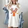Christmas Librarian Reindeer Xmas Book Teachers Love Reading Women's Comfort Colors T-Shirt Ivory