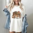 Coffee Cats And Books Cats And Reading Lovers Women's Comfort Colors T-Shirt Ivory