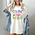 Color Our World Summer Reading 2025 Boho Wildflower Book Women's Comfort Colors T-Shirt Ivory