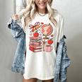 Coquette Teacher School Supplies Bows Books Globe Apple Cute Women's Comfort Colors T-Shirt Ivory