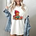 Cozy Gingerbread Christmas Reading Book Xmas Snowflakes Fall Women's Comfort Colors T-Shirt Ivory