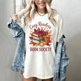 Cozy Readers Book Society Fall Autumn Floral Pumpkin Season Women's Comfort Colors T-Shirt Ivory