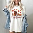 Cozy Season Autumn Leaves Books Pumpkins Fall Halloween Women's Comfort Colors T-Shirt Ivory Cozy Season Autumn Leaves Books Pumpkins Fall Halloween Women's Comfort Colors T-Shirt Ivory
