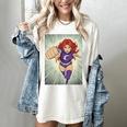 The Crimson Crescent 90s Retro Comic Book Superheroine Art Women's Comfort Colors T-Shirt Ivory The Crimson Crescent 90s Retro Comic Book Superheroine Art Women's Comfort Colors T-Shirt Ivory