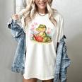 Crocodile Reading Book Watercolor Flowers Kids Women's Comfort Colors T-Shirt Ivory Crocodile Reading Book Watercolor Flowers Kids Women's Comfort Colors T-Shirt Ivory