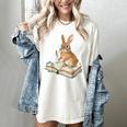 Cute Bunny Reading Book Glasses Bookworm Women's Comfort Colors T-Shirt Ivory
