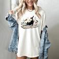 Cute Cat Flower Garden Book Kitty Reading Floral Men Women Girls Kids Women's Comfort Colors T-Shirt Ivory