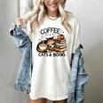 Cute Coffee Cats Books Lover Idea Women Men Kids Women's Comfort Colors T-Shirt Ivory