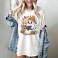 Cute Cozy Ghost Reading With Cat Book Lover Autumn Fall Women's Comfort Colors T-Shirt Ivory Cute Cozy Ghost Reading With Cat Book Lover Autumn Fall Women's Comfort Colors T-Shirt Ivory
