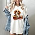 Cute Dog Beagle Reading Book Women's Comfort Colors T-Shirt Ivory