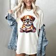 Cute Dog Puppy English Bulldog Reading Book Women's Comfort Colors T-Shirt Ivory Cute Dog Puppy English Bulldog Reading Book Women's Comfort Colors T-Shirt Ivory