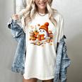 Cute Ghost Reading Book Lovers Halloween Pumpkin Women Girls Women's Comfort Colors T-Shirt Ivory Cute Ghost Reading Book Lovers Halloween Pumpkin Women Girls Women's Comfort Colors T-Shirt Ivory